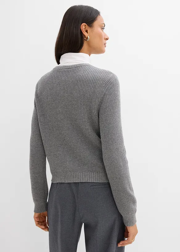 Cardigan av yllemix med dekorativa knappar, bonprix