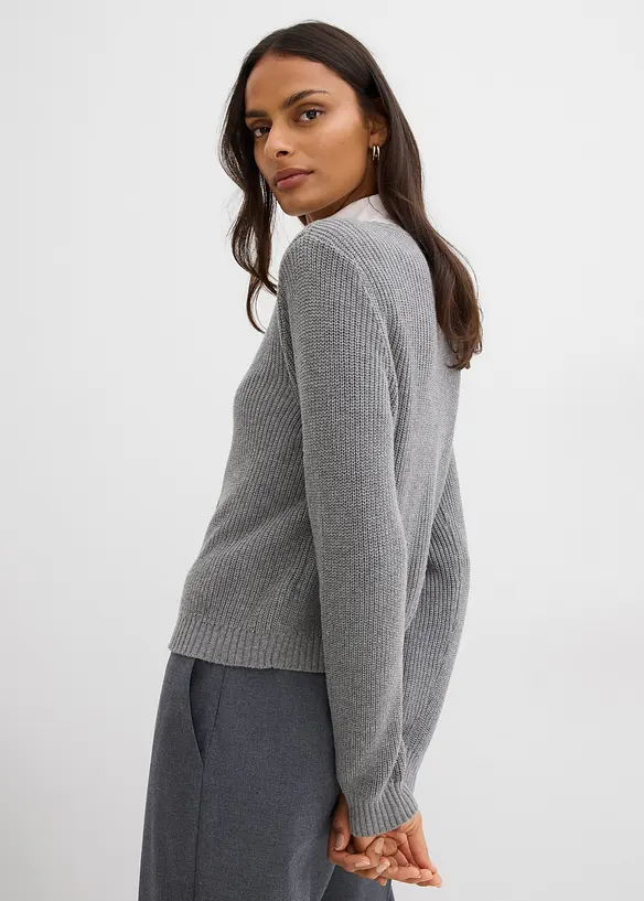 Cardigan av yllemix med dekorativa knappar, bonprix