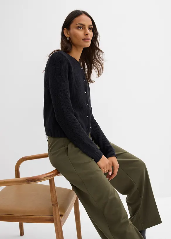 Cardigan av yllemix med dekorativa knappar, bonprix