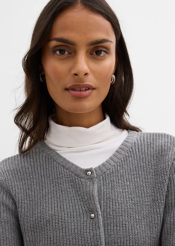 Cardigan av yllemix med dekorativa knappar, bonprix