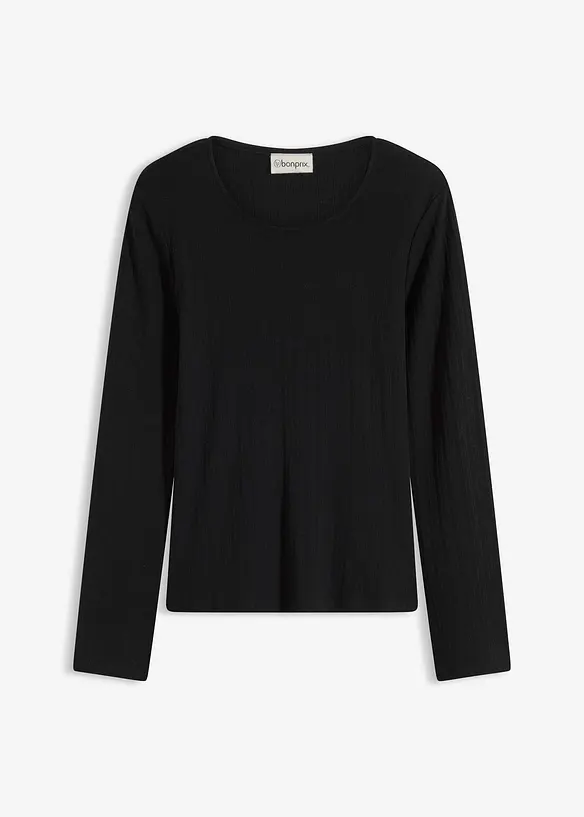 Ribbad l&aring;ng&auml;rmad topp, bonprix