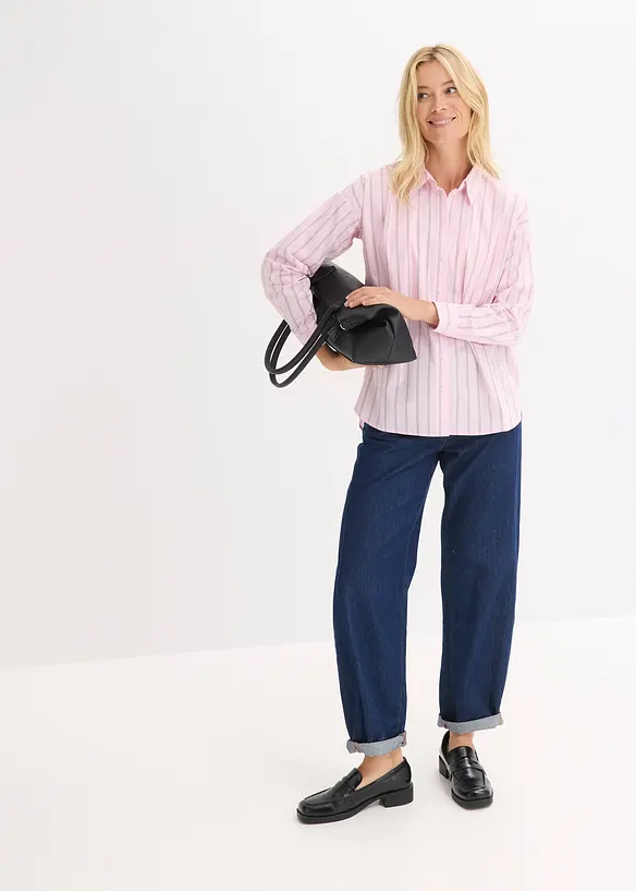 Skjortblus i bomull, bonprix