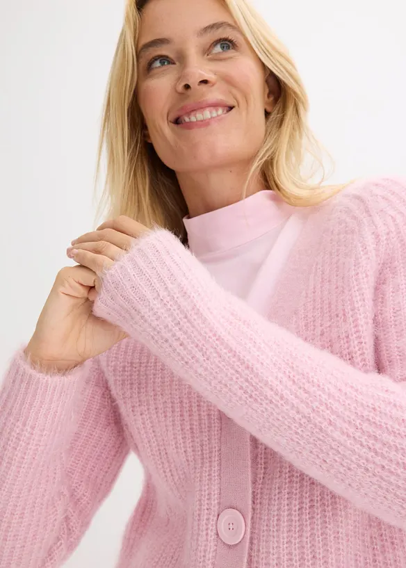 Ribbstickad cardigan, bonprix