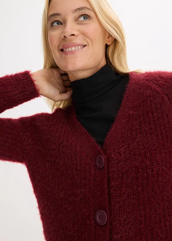 Ribbstickad cardigan, bonprix