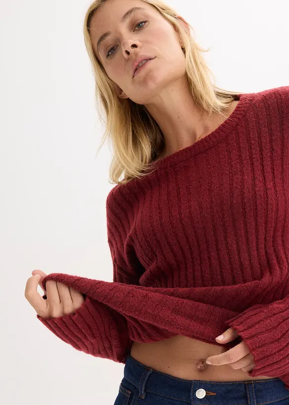 Ribbstickad oversizetr&ouml;ja, bonprix