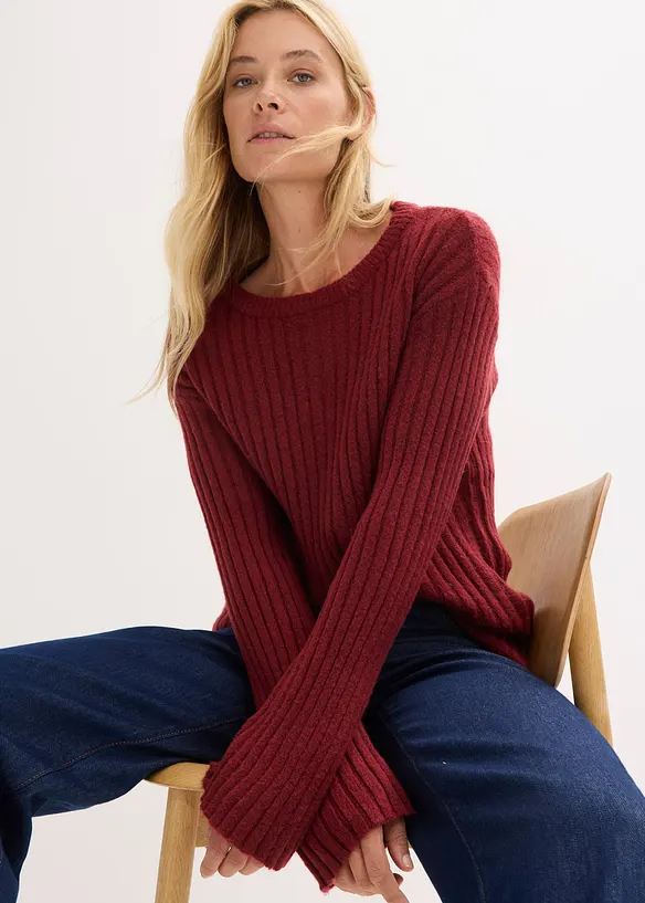 Ribbstickad oversizetr&ouml;ja, bonprix