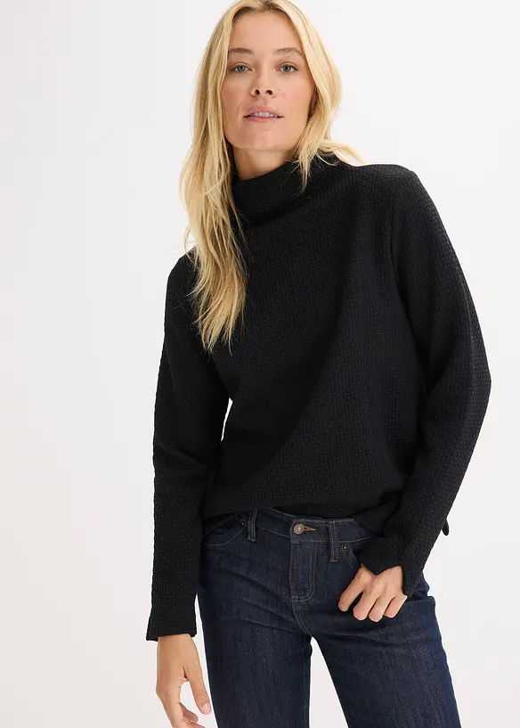 Sweatshirt med st&aring;krage, bonprix