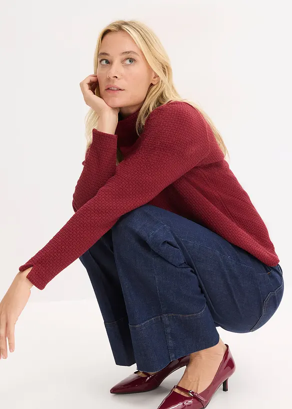 Sweatshirt med st&aring;krage, bonprix