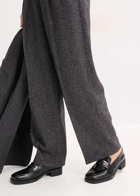 Byxa med veck, av mjuk viskosmix, bonprix