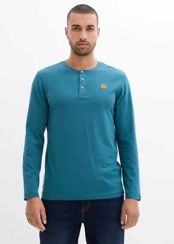 L&aring;ng&auml;rmad T-shirt i farfarsmodell (2-pack) i ekologisk bomull, bonprix