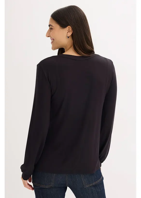 Långärmad topp av mjuk viskosmix, bonprix