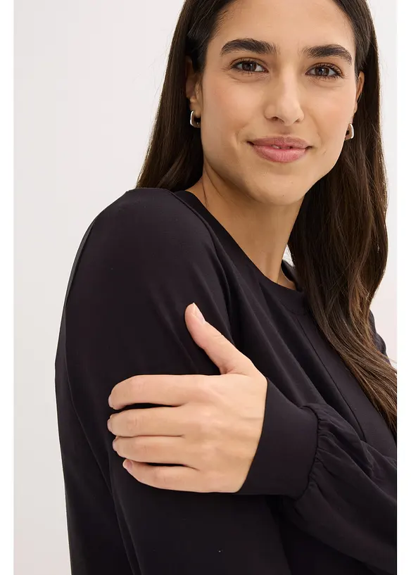 Långärmad topp av mjuk viskosmix, bonprix