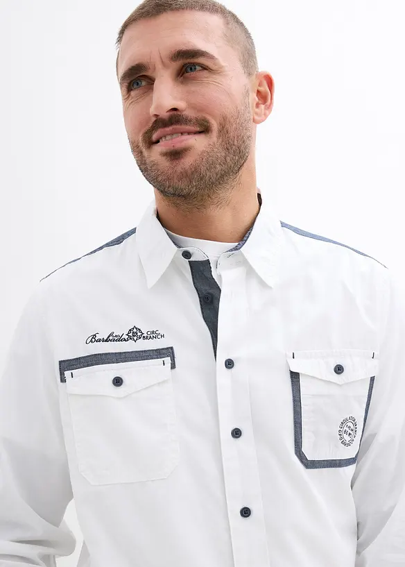 L&aring;ng&auml;rmad skjorta av bomull, bonprix