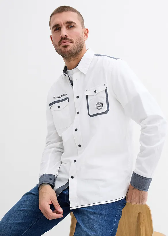 L&aring;ng&auml;rmad skjorta av bomull, bonprix