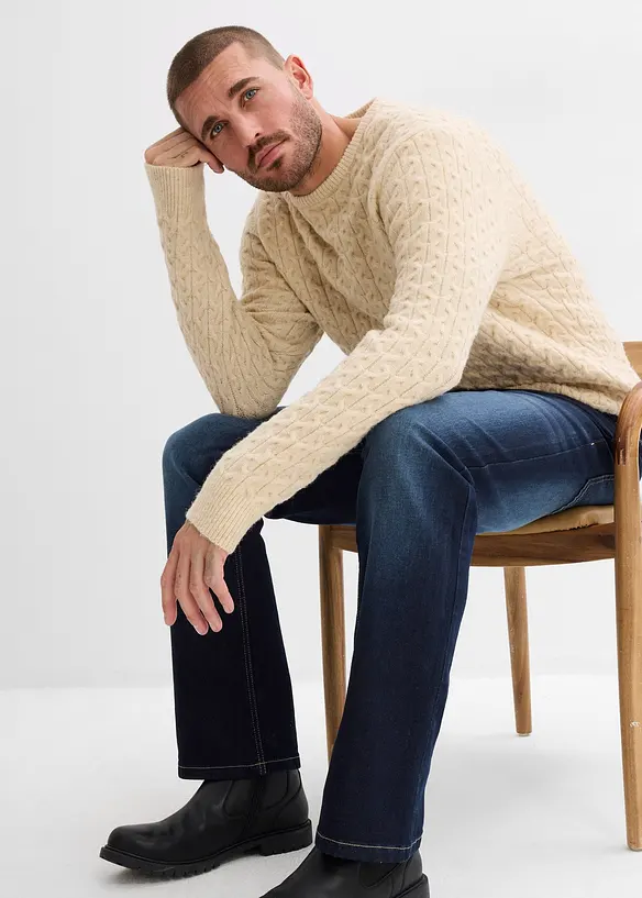 Classic Fit Stretch Jeans med bekv&auml;m midja, Bootcut, bonprix