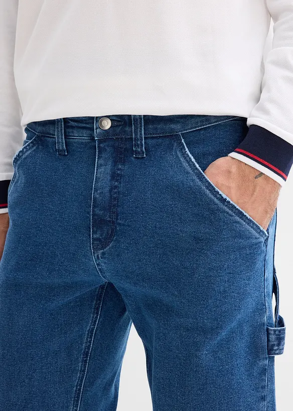 Relaxed Fit Carpenter Jeans med bekv&auml;m midja, Straight, bonprix