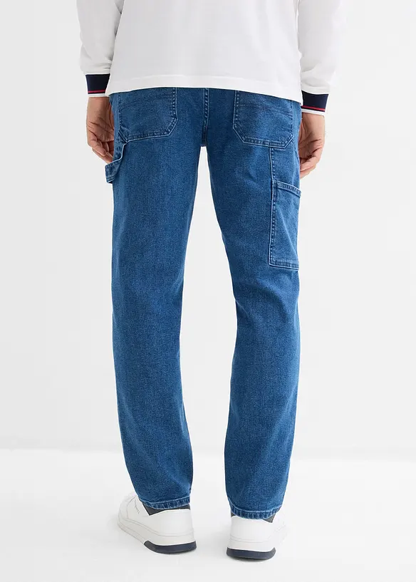 Relaxed Fit Carpenter Jeans med bekv&auml;m midja, Straight, bonprix