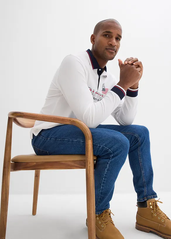 Pik&eacute;tr&ouml;ja med l&aring;nga &auml;rmar, av ekologisk bomull, bonprix