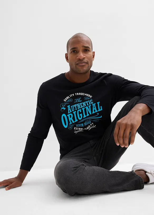 L&aring;ng&auml;rmad T-shirt i ekologisk bomull, bonprix