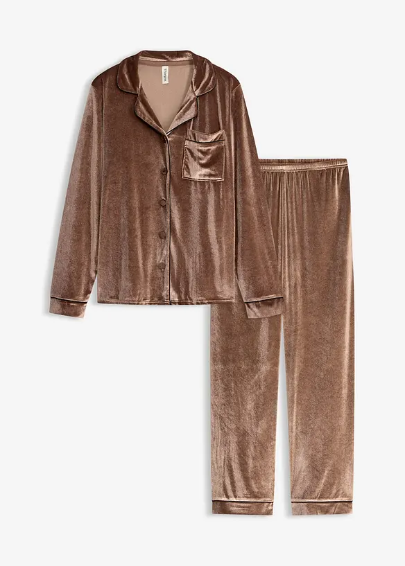 Byxa och topp med sammetsk&auml;nsla, bonprix