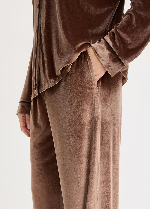 Byxa och topp med sammetsk&auml;nsla, bonprix