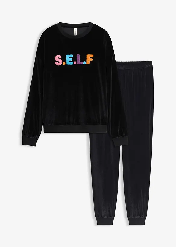 Byxa och topp med sammetsk&auml;nsla, bonprix