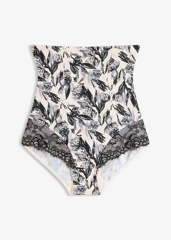 Trosa med h&ouml;g midja, formande effekt och spets, bonprix