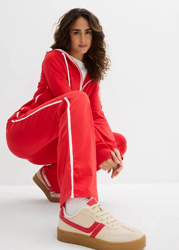 Stretchig tr&auml;ningsoverall i bomull (2 delar), bonprix