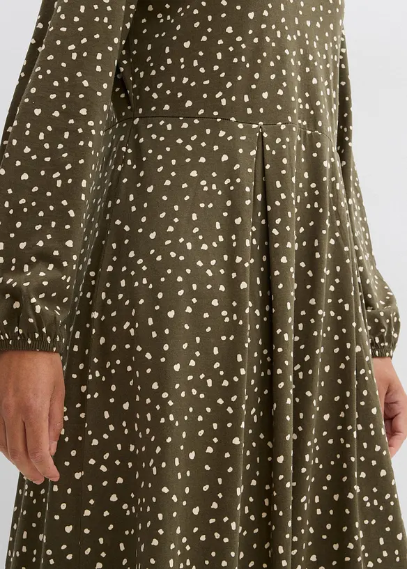 Jerseykl&auml;nning i bomull, midil&auml;ngd, bonprix