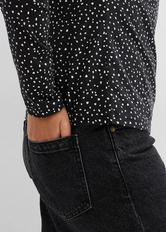 L&aring;ng&auml;rmad topp (2-pack) av mix med bomull och elastan, bonprix