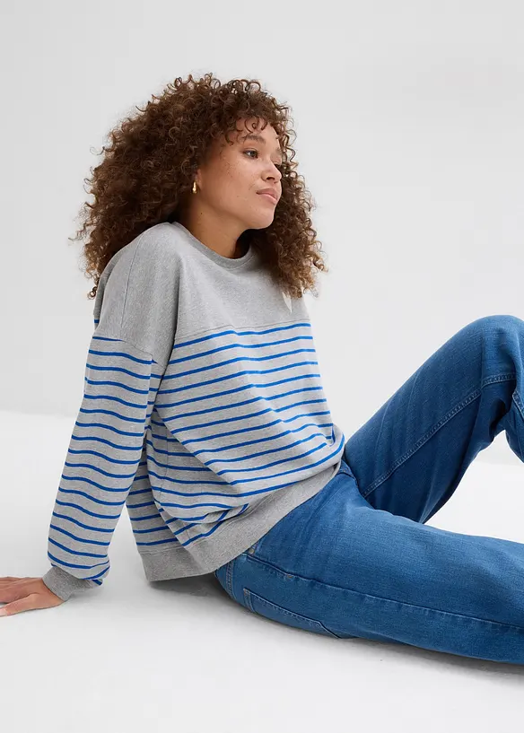 Oversizesweatshirt av bomullsmix, bonprix