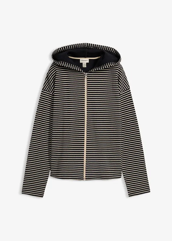 Munkjacka av bomullsmix med r&auml;nder, bonprix