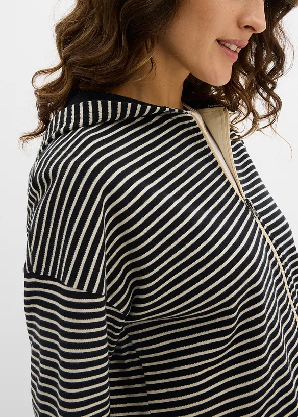 Munkjacka av bomullsmix med r&auml;nder, bonprix