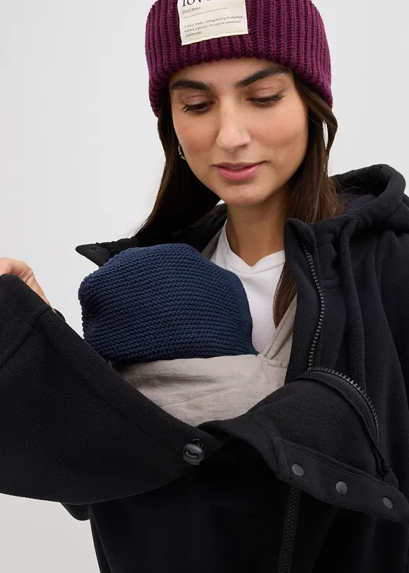 Mammafleecejacka med babyficka som kan b&auml;ras b&aring;de fram och bak, bonprix