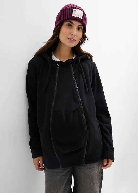 Mammafleecejacka med babyficka som kan b&auml;ras b&aring;de fram och bak, bonprix