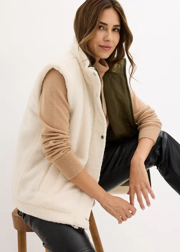 V&auml;ndbar v&auml;st med teddyplysch, bonprix