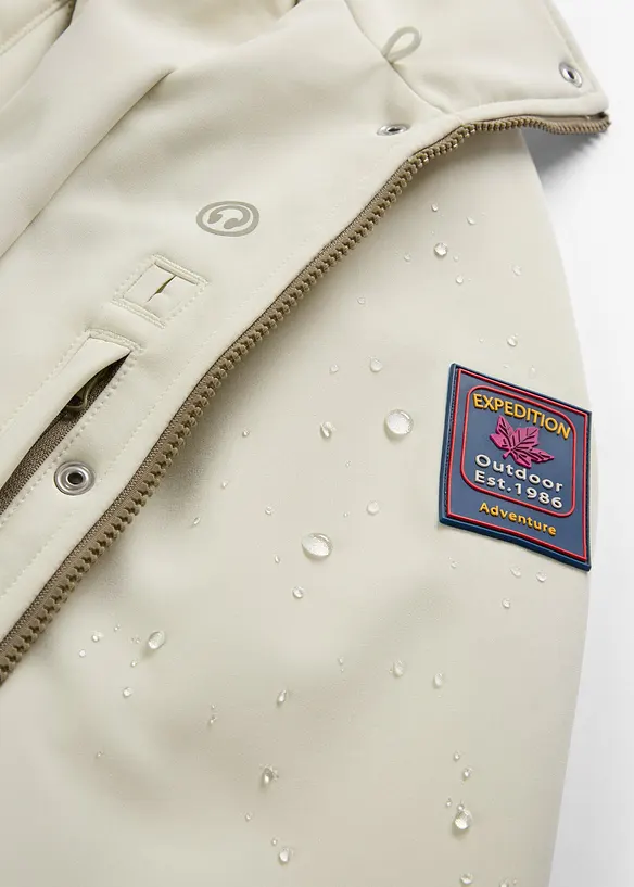 Stretchig lång softshelljacka, vattenavvisande, bonprix