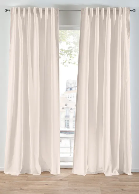 Gardin i &aring;tervunnet material (2-pack), bonprix