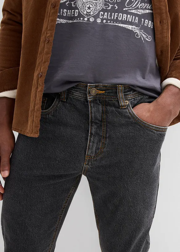 Classic Fit jeans med resår i sidan av midjan, Straight, bonprix