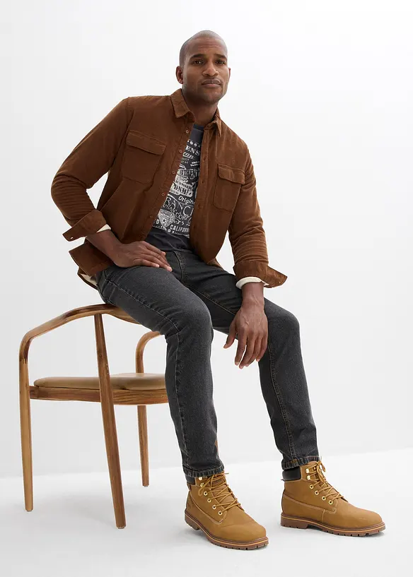 Classic Fit jeans med resår i sidan av midjan, Straight, bonprix