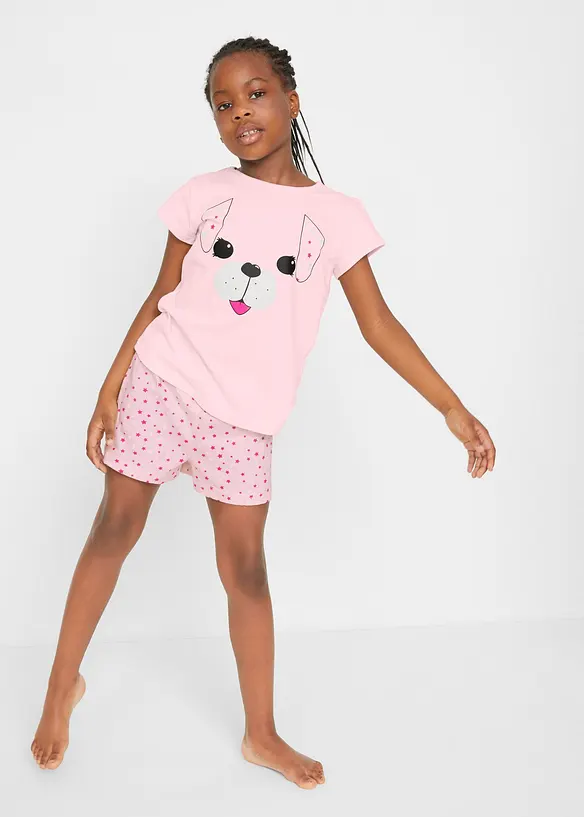 Pyjamas med shorts, av ren bomull (2 delar), bonprix