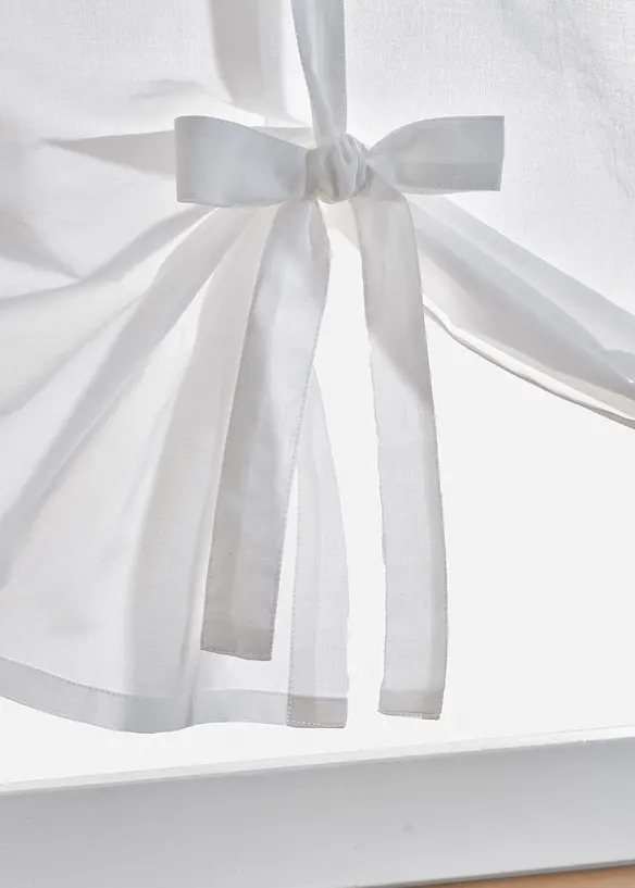 Hissgardin med knytband och broderi, bonprix