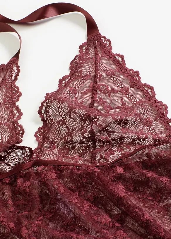 Halterneckklänning av spets, bonprix