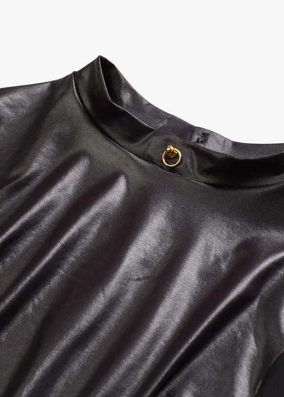 Stringbody ouvert med wetlook, bonprix