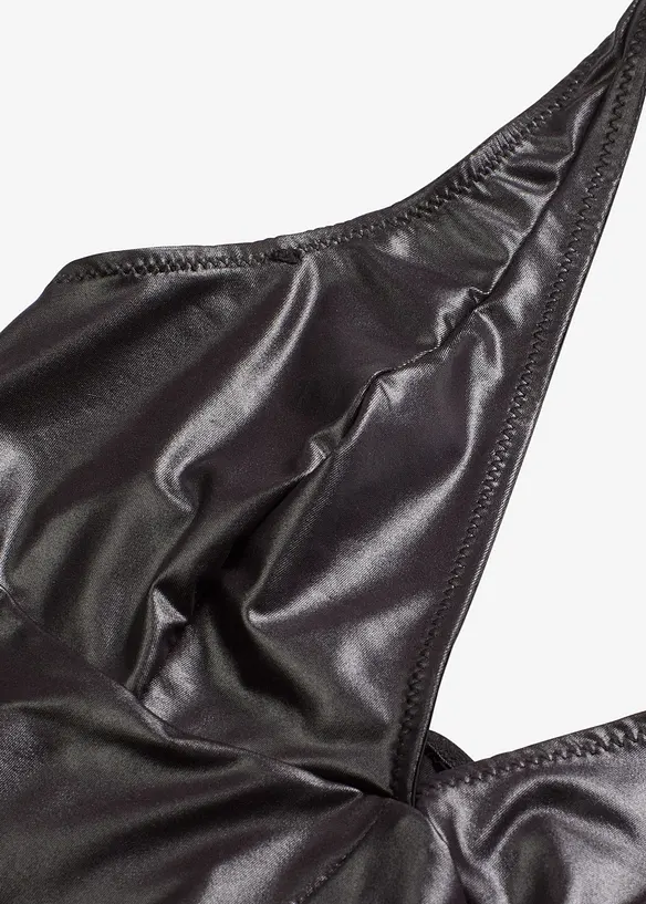 Catsuit ouvert med wetlook, bonprix