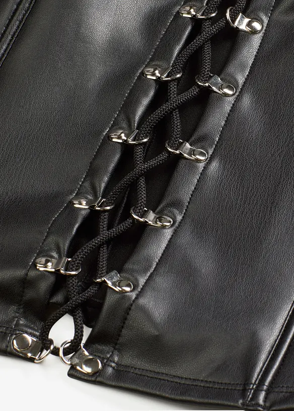 Korsett i wetlook med snörning, bonprix