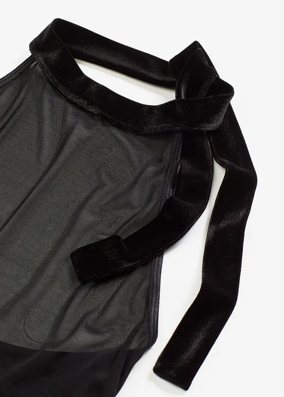 Halterneckklänning med sammet, bonprix