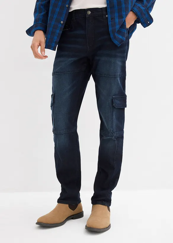 Slim Fit Cargo Stretch Jeans Straight, bonprix