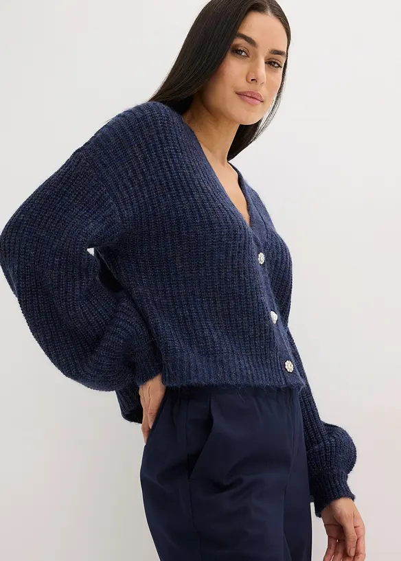 Cardigan med glittergarn i oversizemodell, bonprix