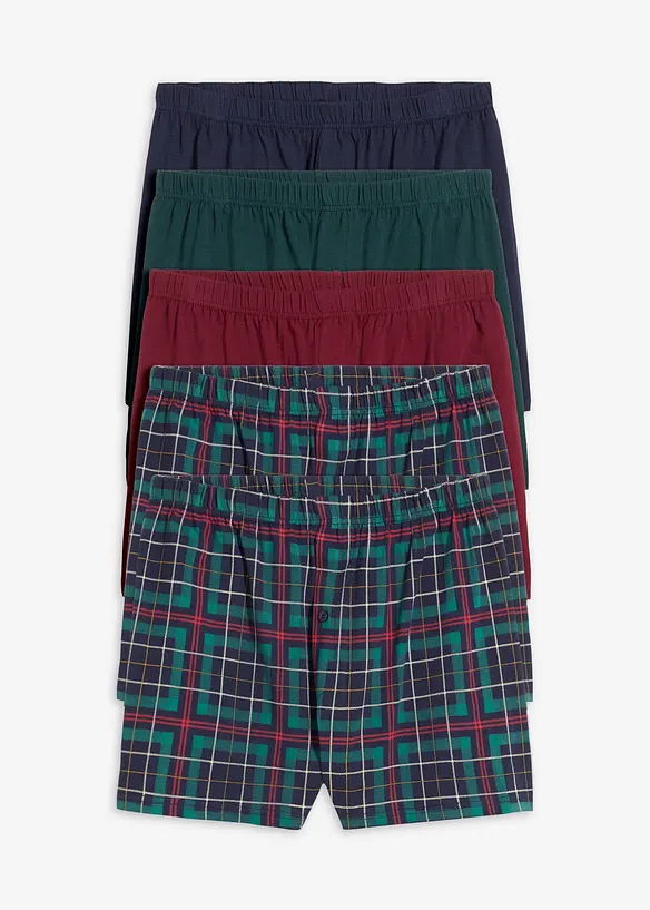 Lediga jerseyboxershorts med bomull (5-pack), bonprix
